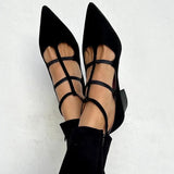 Amelia - Pointed Heels with Crossed Straps