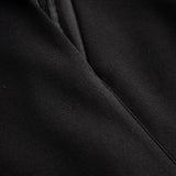 Marina | Refined black dress with belt and mandarin collar