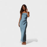 Florence - Sleeveless Satin Evening Dress