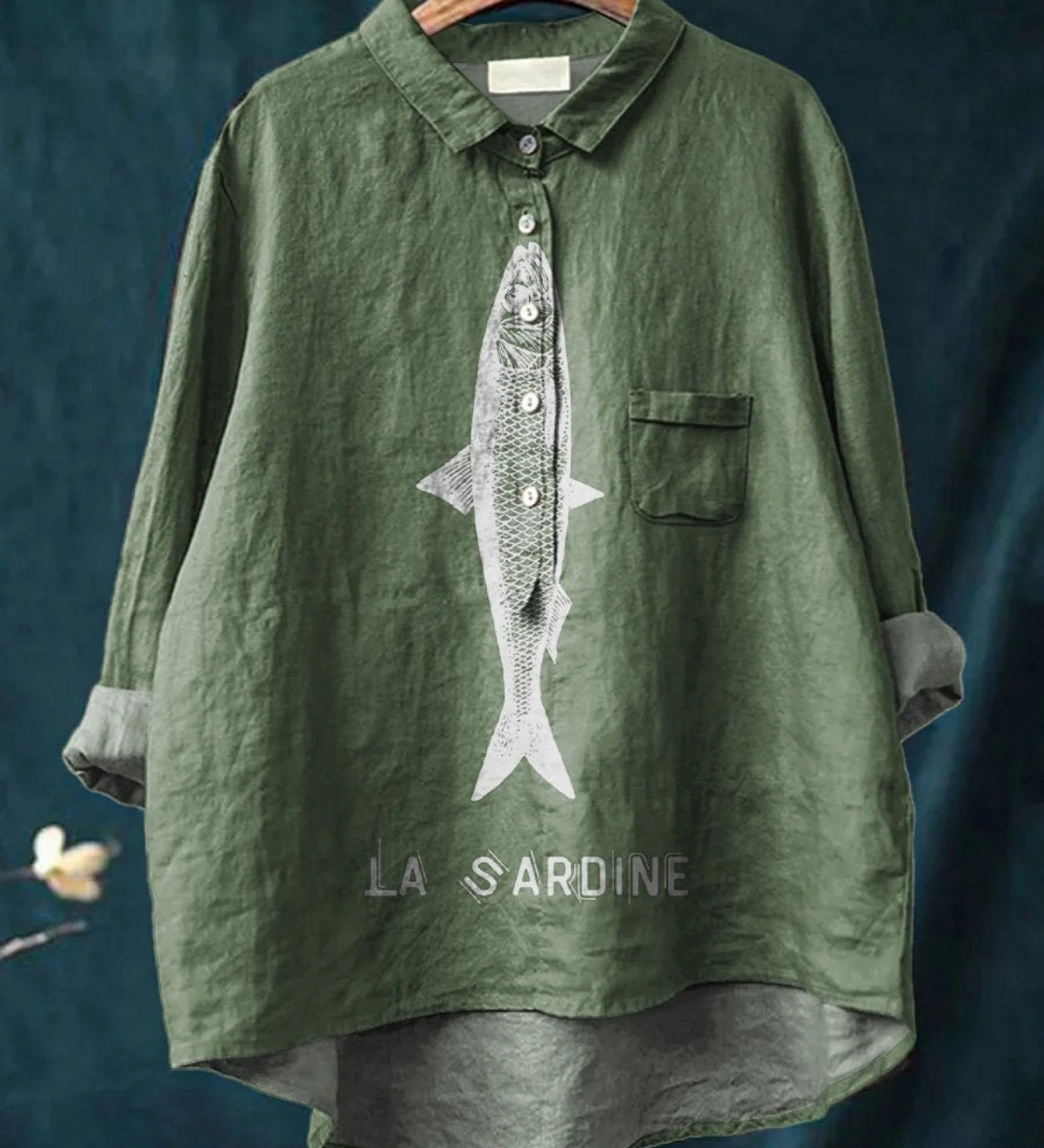 Rose | Legeres T-Shirt mit Sardinenprint