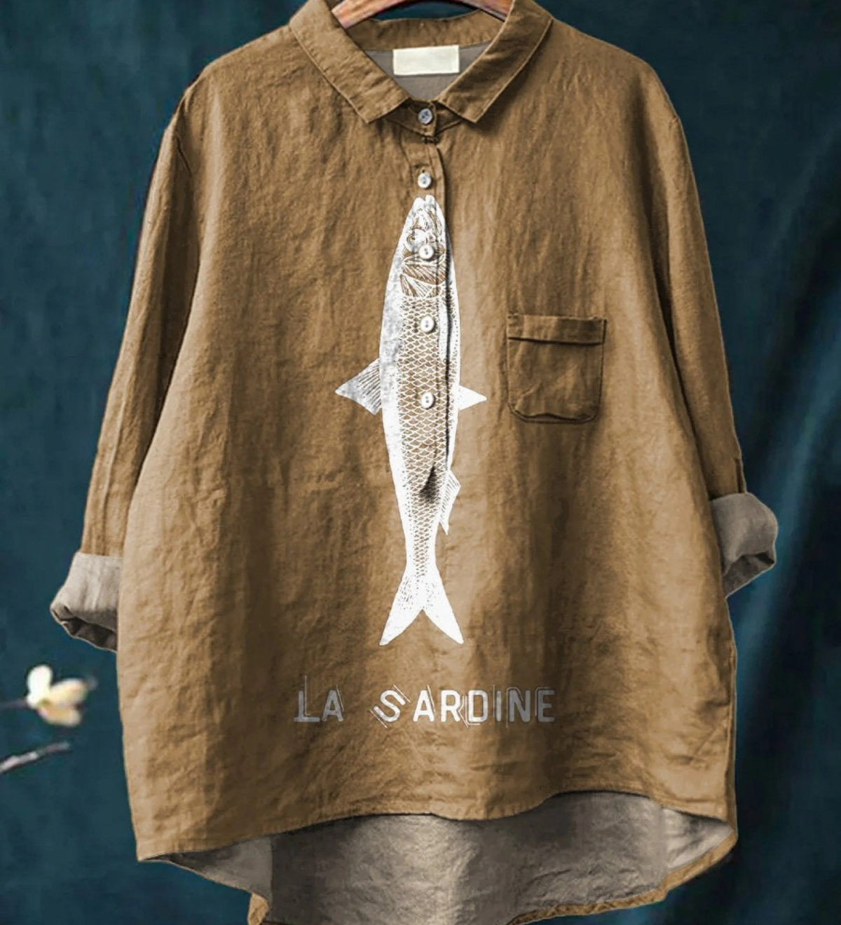 Rose | Legeres T-Shirt mit Sardinenprint