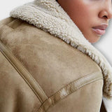 Kendall - Faux Suede Aviator Coat