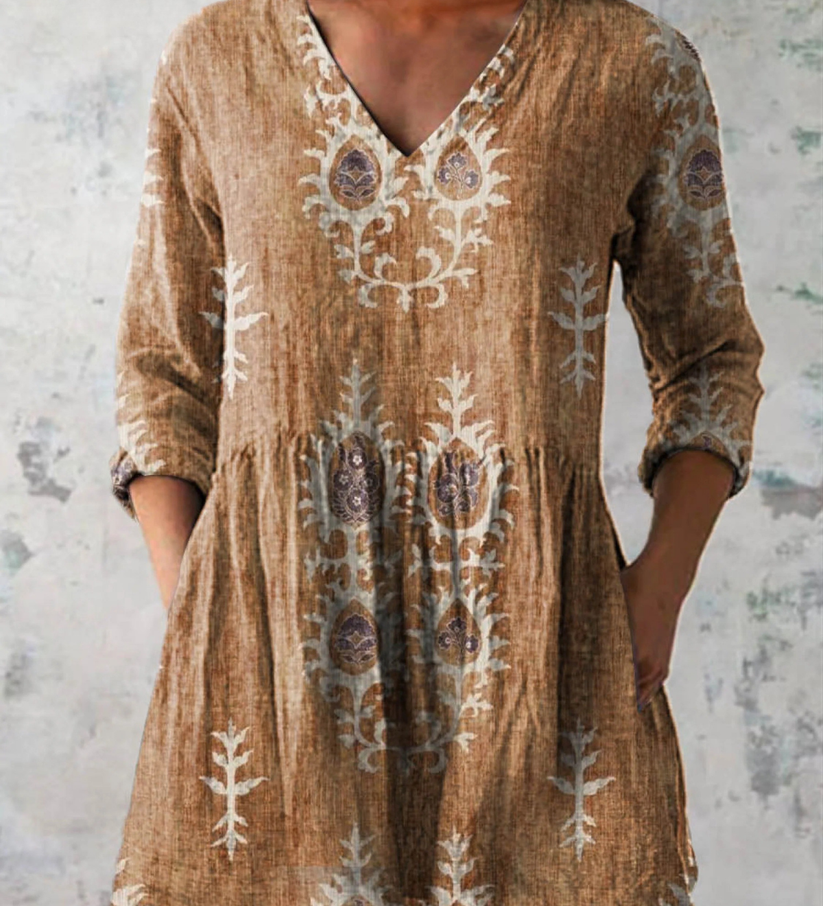 Frederike | Lange Bluse mit V-Ausschnitt