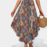 High-Waist Floral Midi Skirt