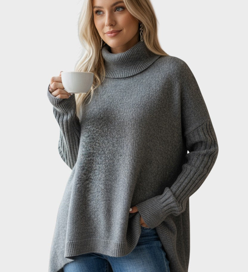 Brigitte™ langer Pullover – Elegant & zeitlos