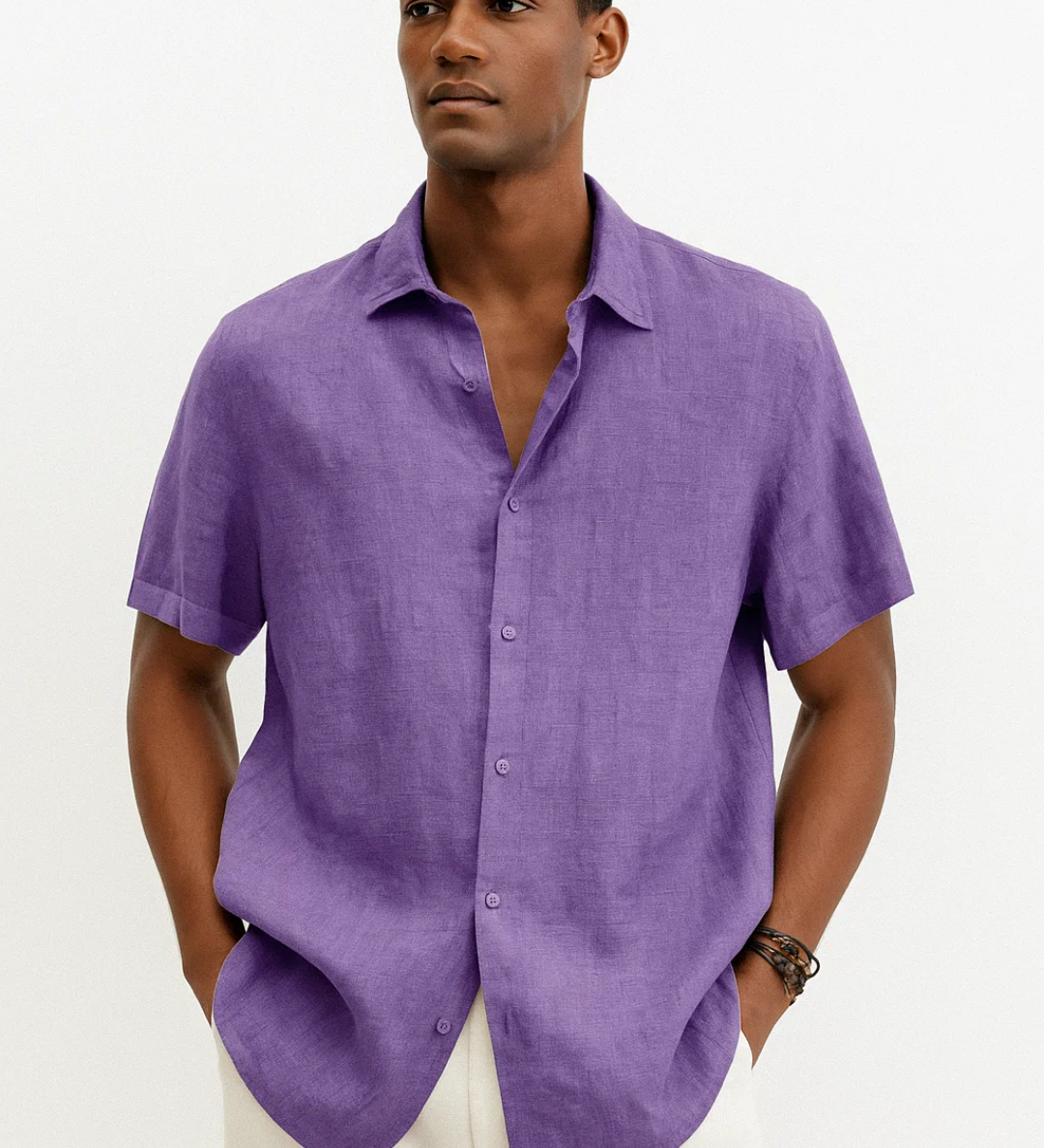 Ryan - Open-Collar Button Shirt