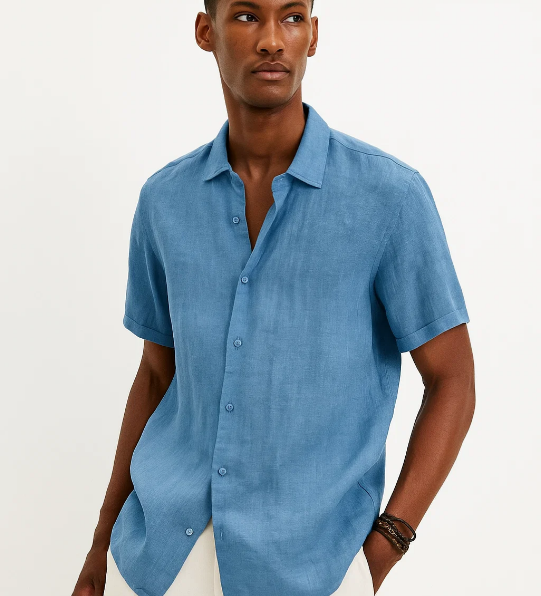 Ryan - Open-Collar Button Shirt