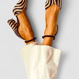 Nora - Zebra Print Mid-Heel Sandals