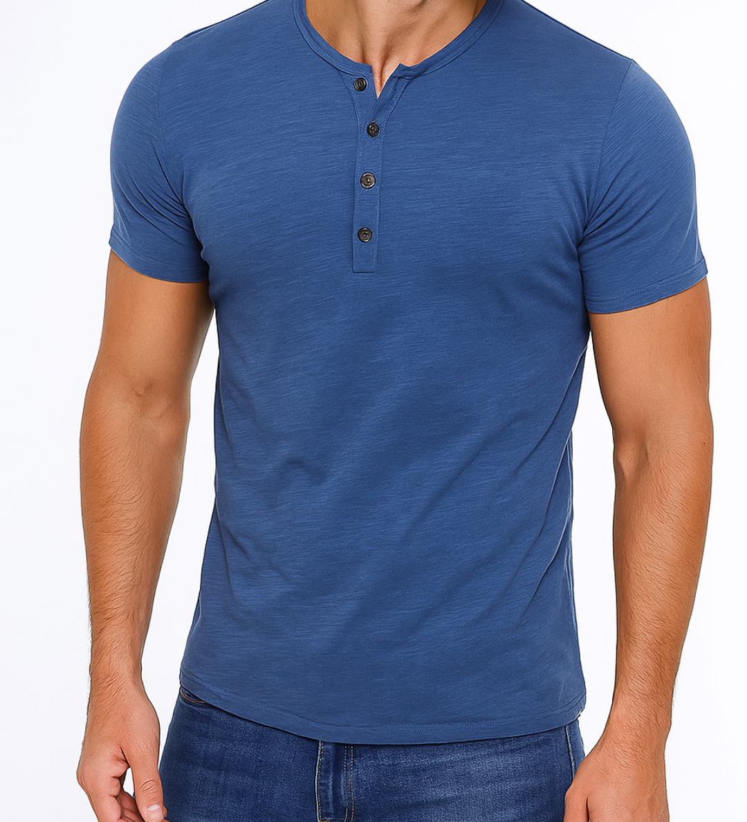 Blake - Button-Collar Henley Shirt