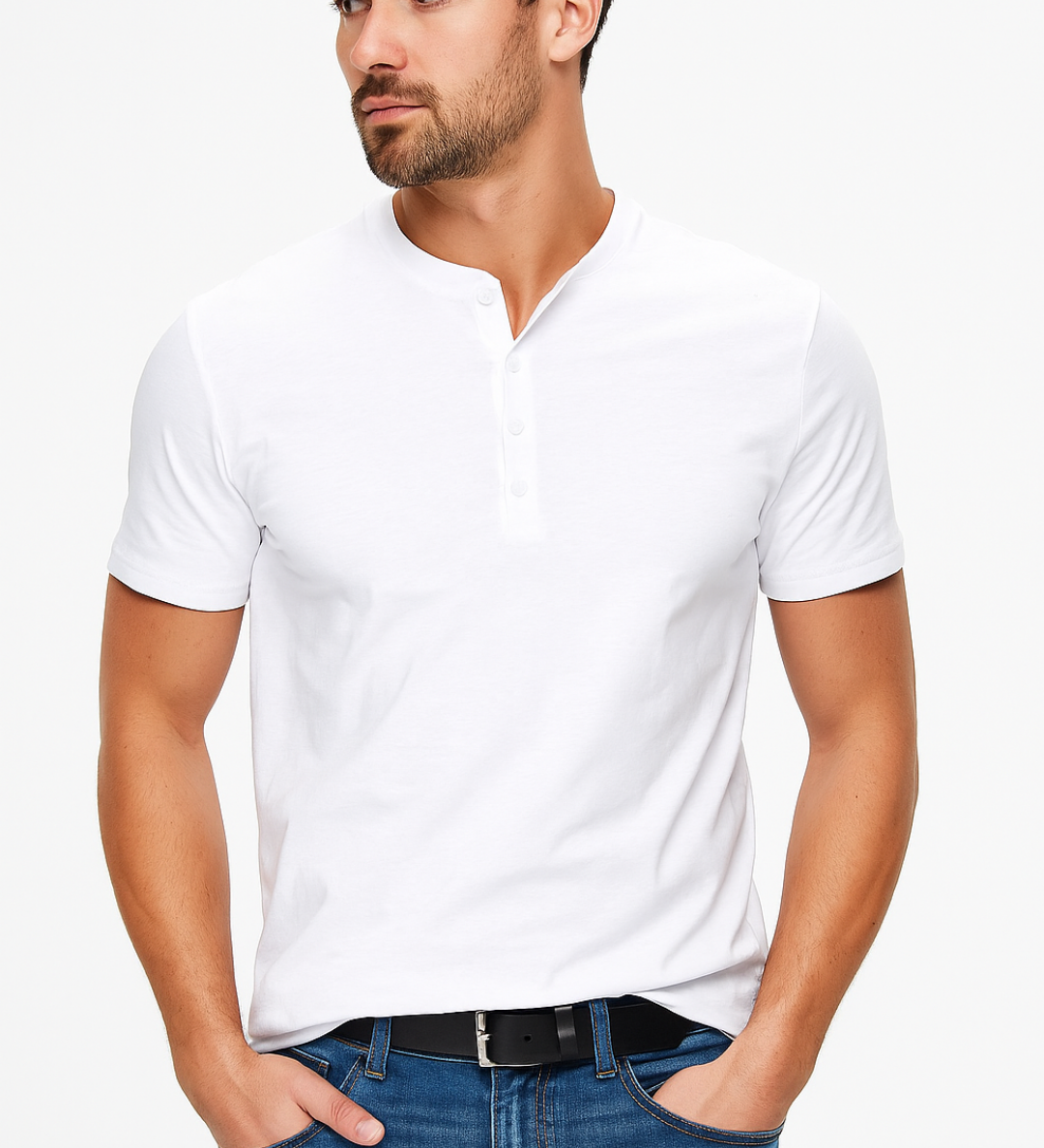 Blake - Button-Collar Henley Shirt