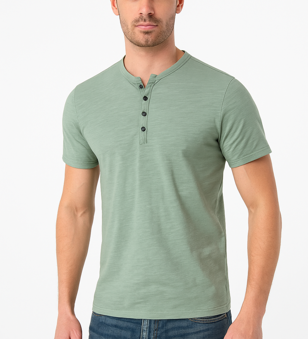 Blake - Button-Collar Henley Shirt