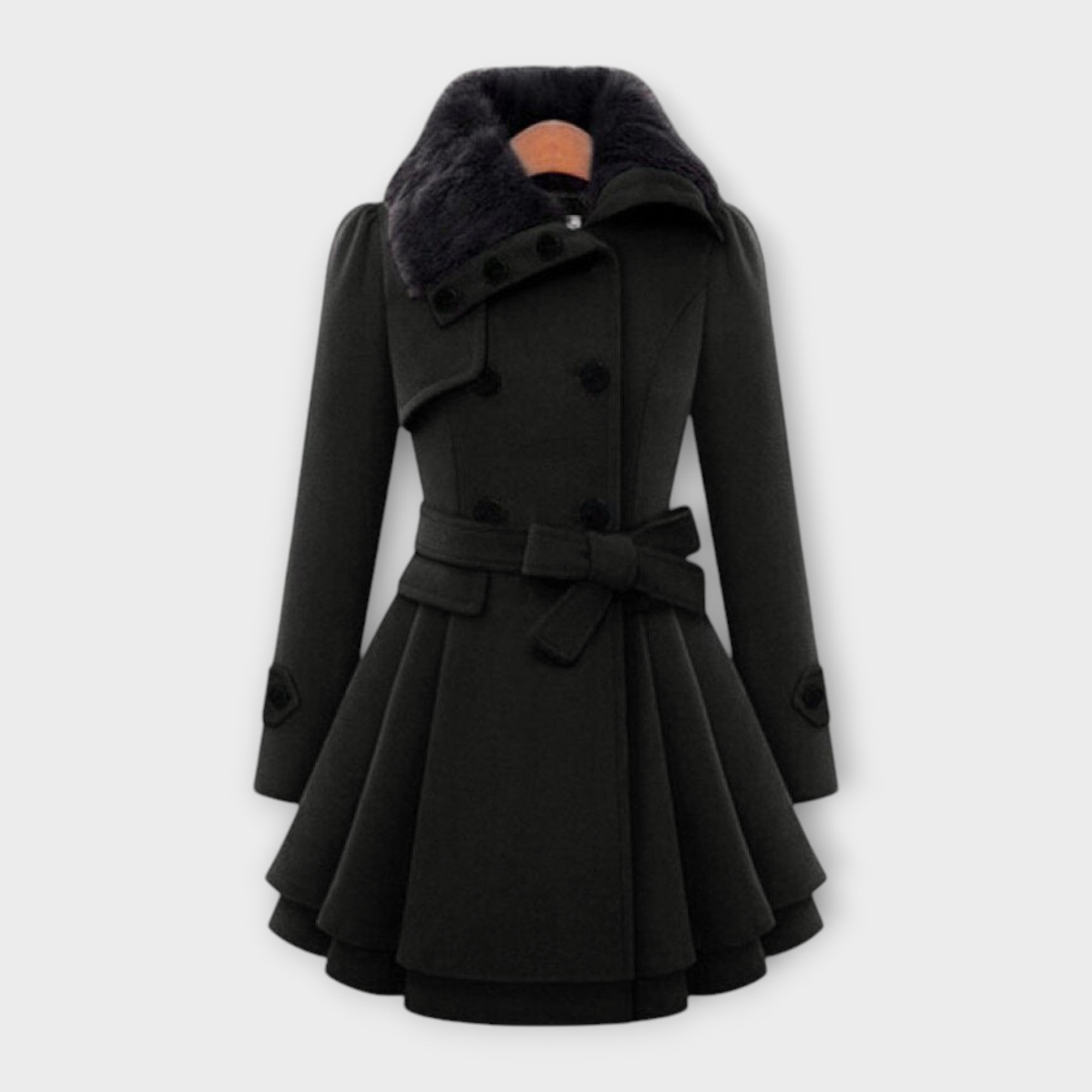 Tess - Elegant Coat with Faux Fur
