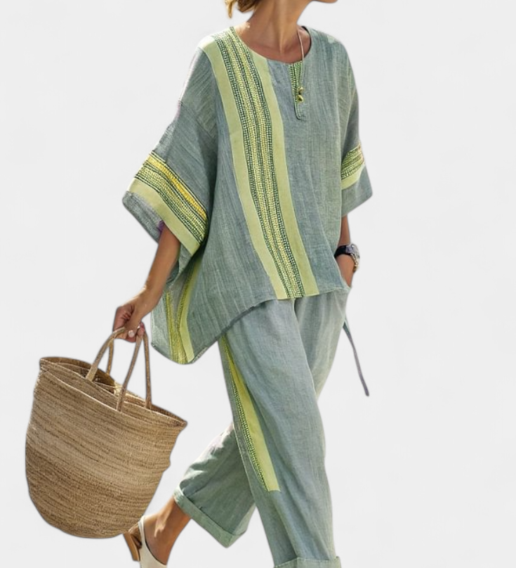 Lorena - Boho Linen and Bamboo Set