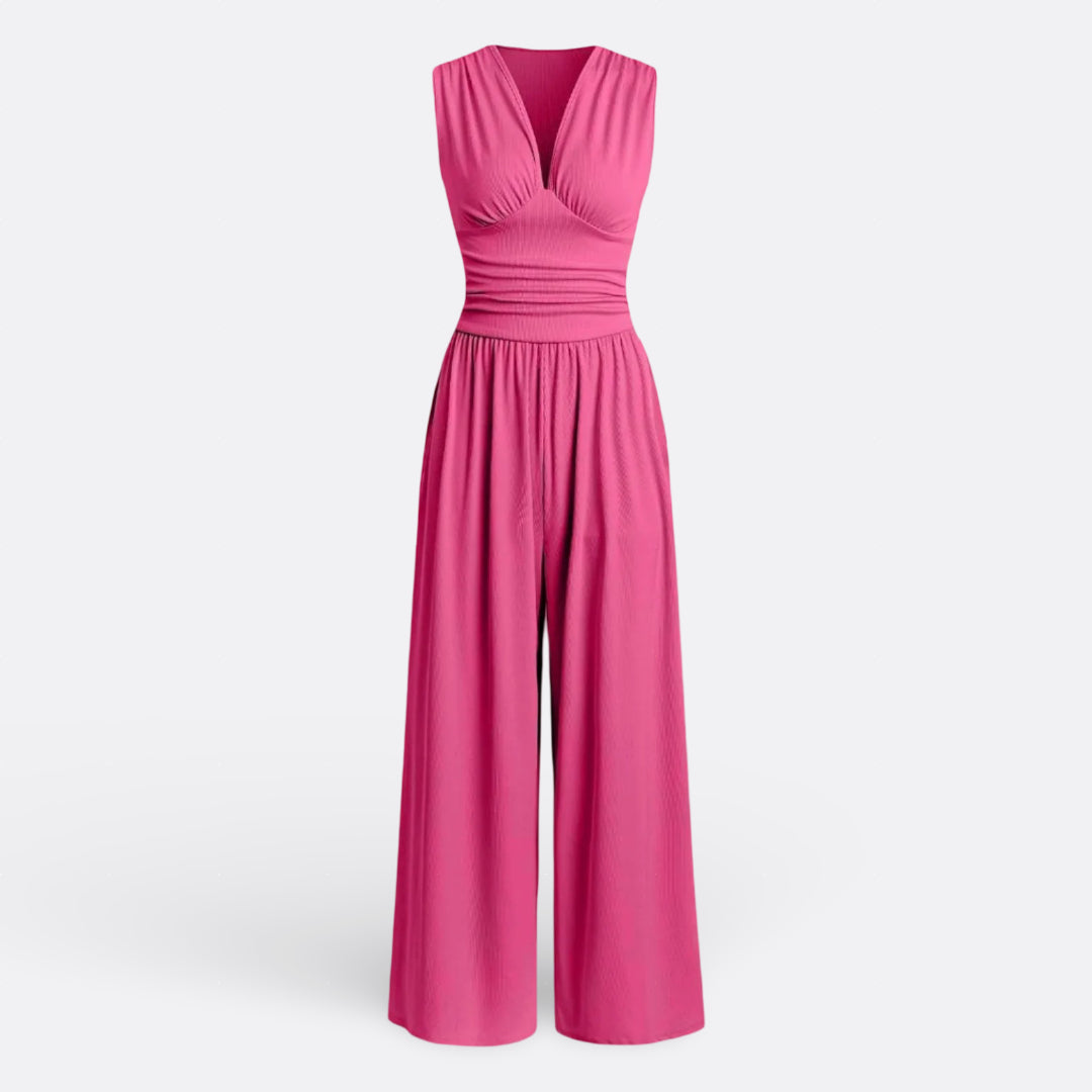 Hannah - Sleeveless Wide-Leg Jumpsuit