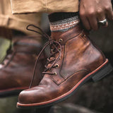Nate - Retro Round-Toe Boots