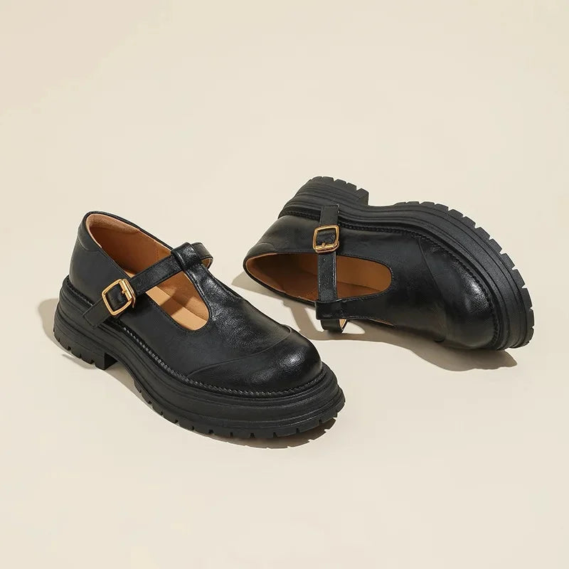 Isadora - Elegant Faux Leather Mary Jane Shoes