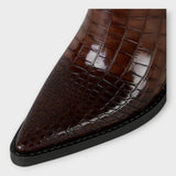 Stella - Croc-Effect Heeled Boots