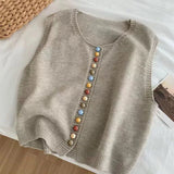 Harriet - Knit Button Vest