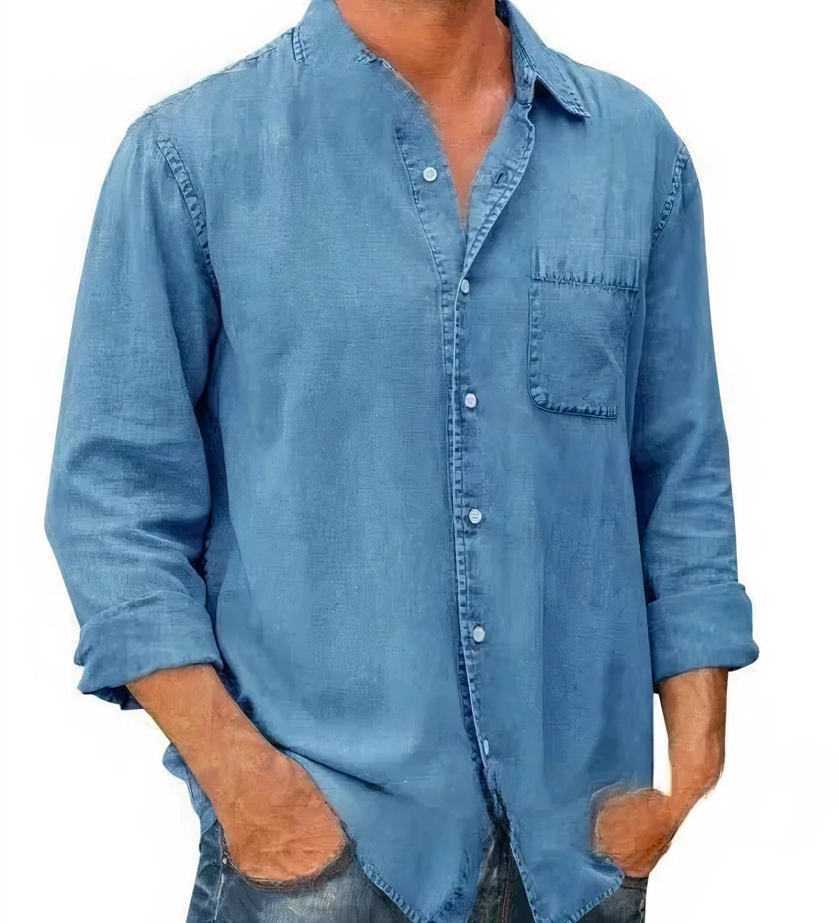 Felix - Long Denim-Blend Shirt