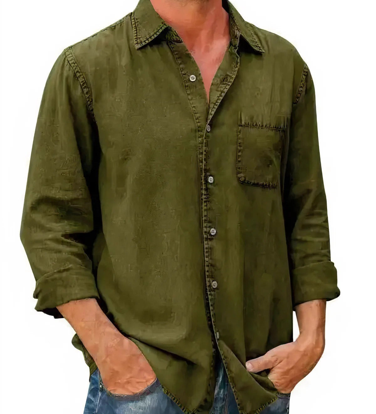 Felix - Long Denim-Blend Shirt