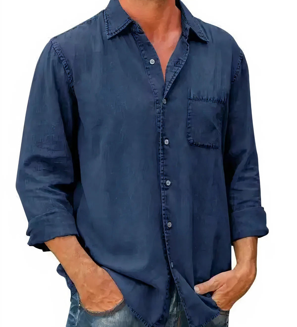 Felix - Long Denim-Blend Shirt
