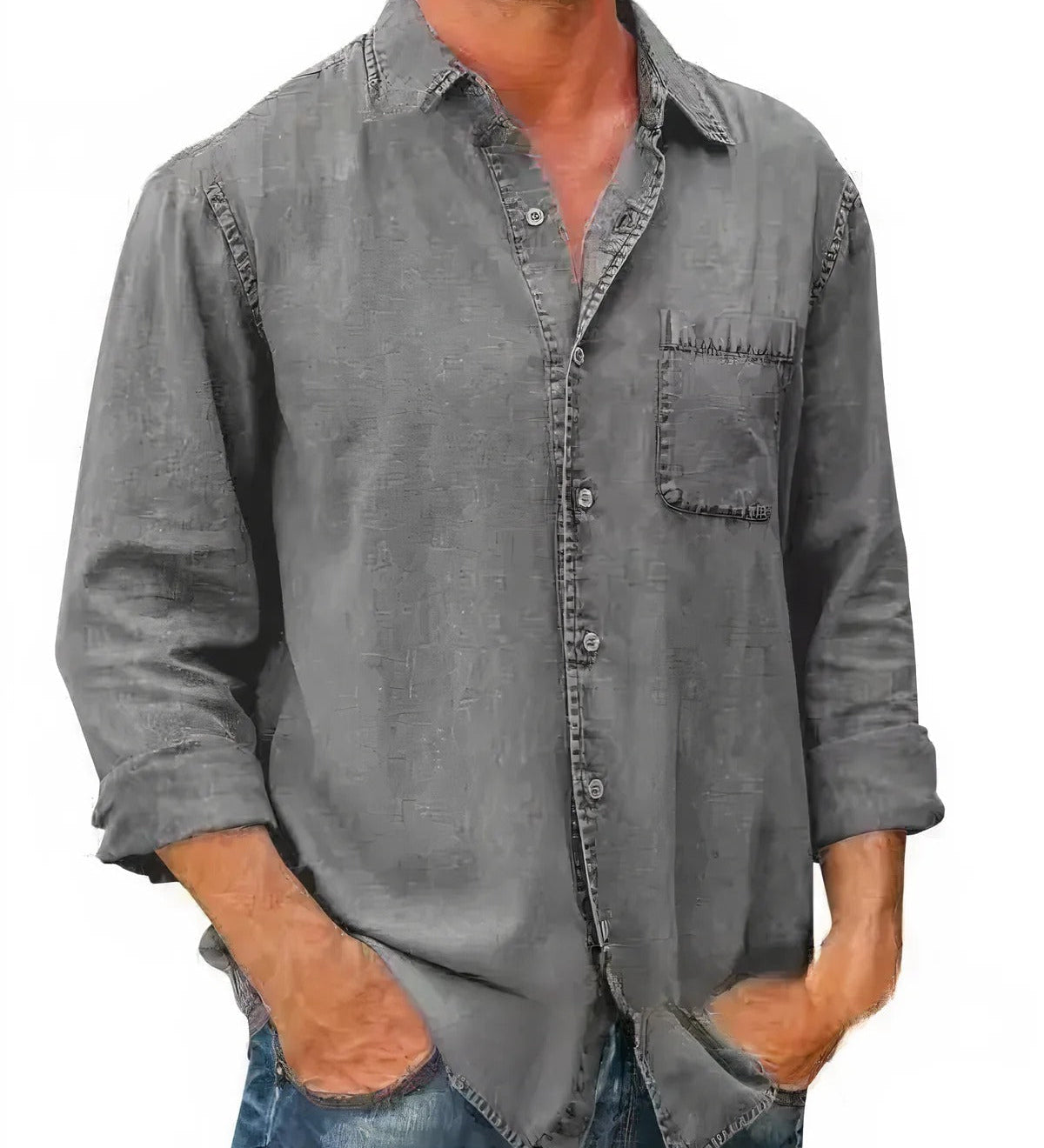 Felix - Long Denim-Blend Shirt