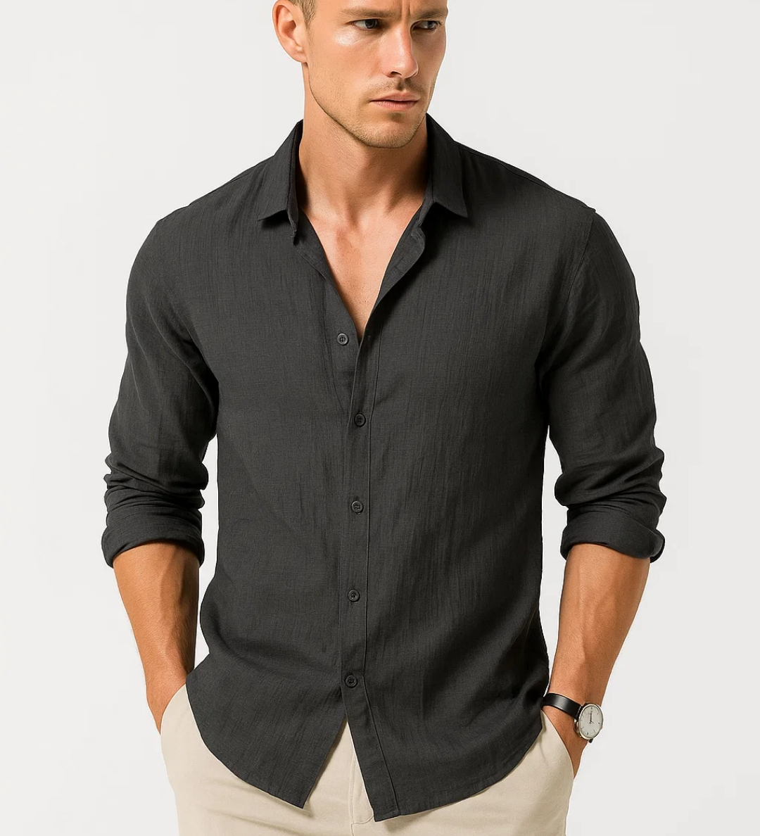 Angus - Smart-Collar Button-Up Shirt