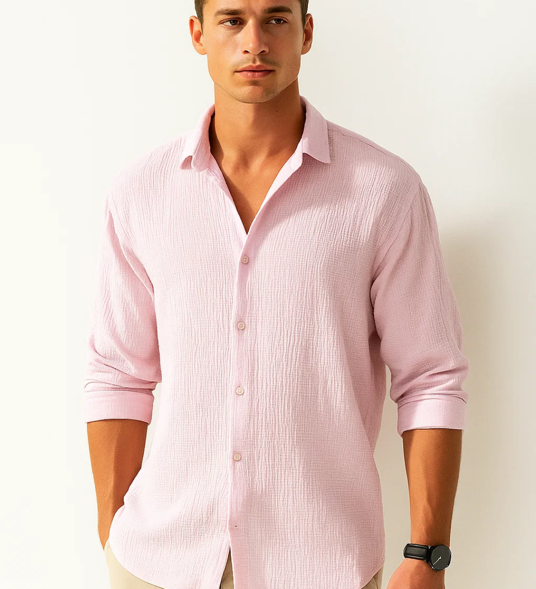 Angus - Smart-Collar Button-Up Shirt