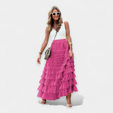 Boho Skirt with Satin Hem