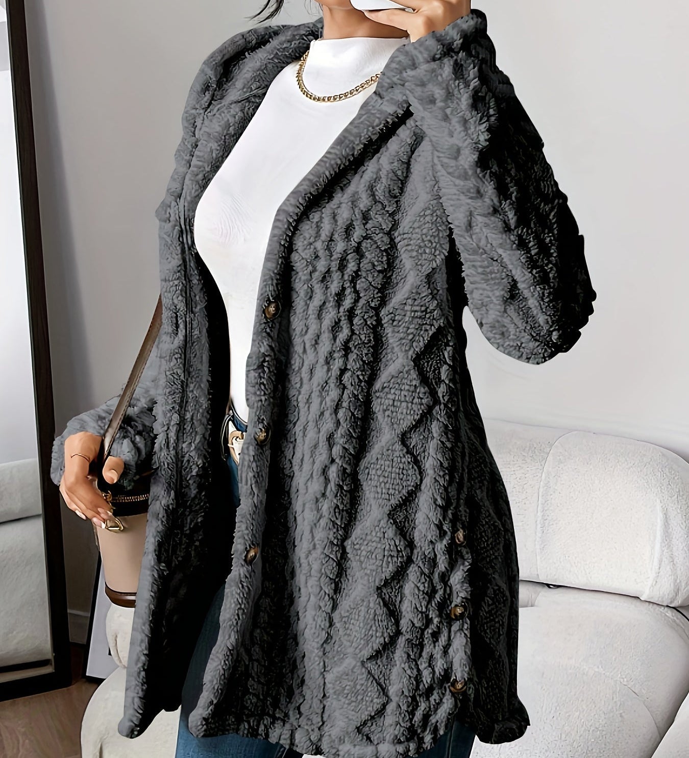 Irene - Fluffy Hooded Coat