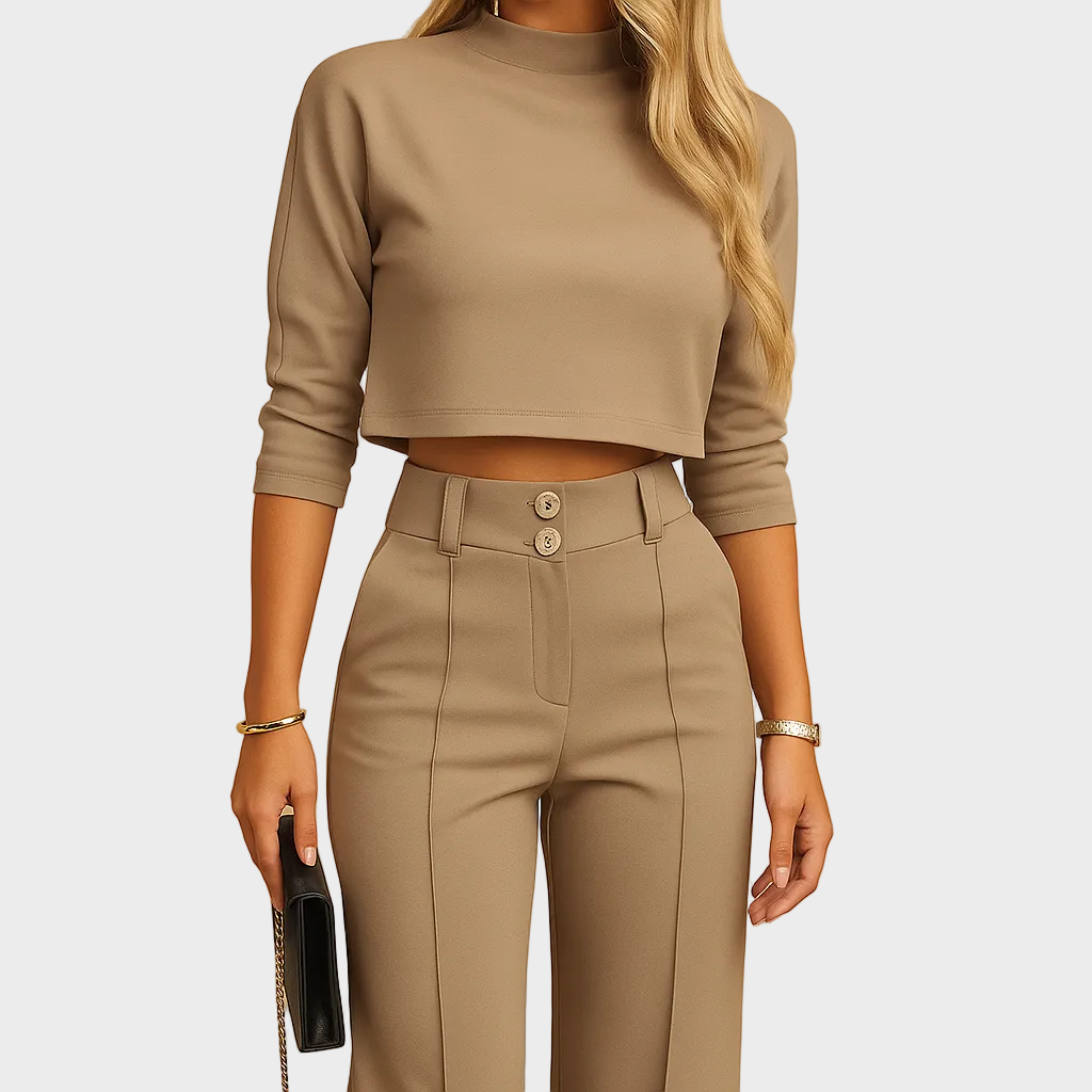 Mareen - Enganliegendes Set für den Herbst mit Top und Hose für Damen