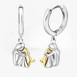 Ruby - Dog Hug Round Clasp Earrings